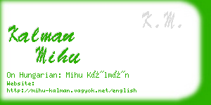 kalman mihu business card